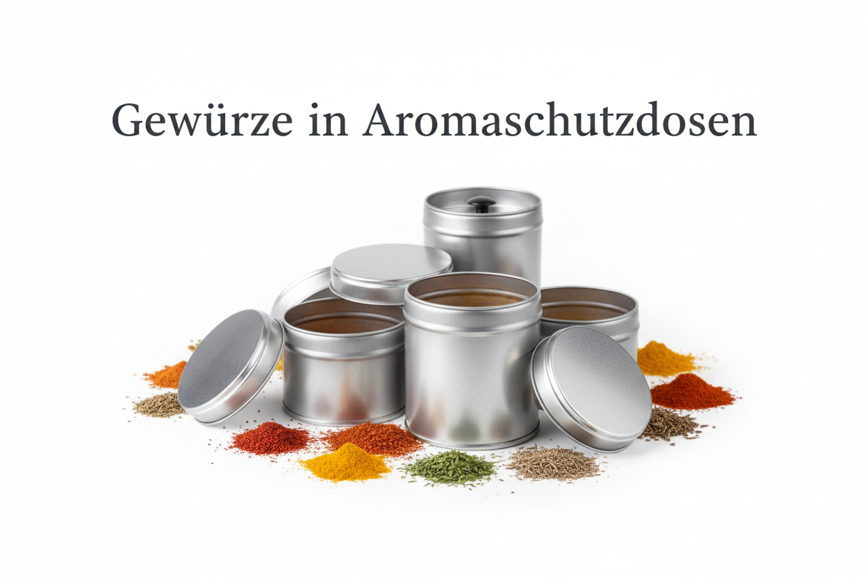 Gewürze in Aromaschutzdosen
